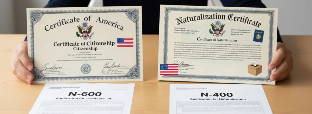 certificate of citizenship vs Naturalization