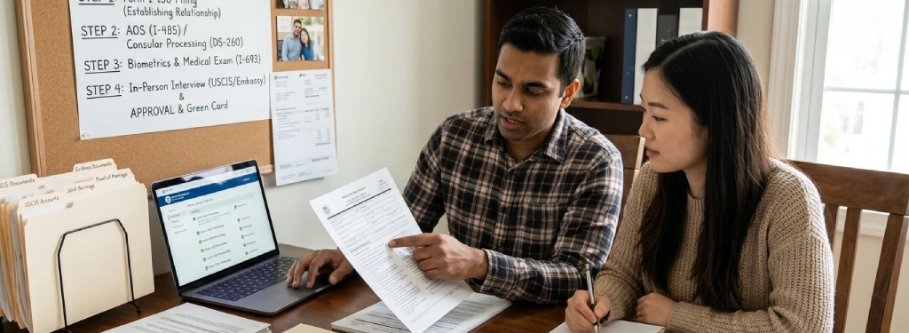 process of green card by marriage